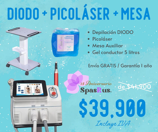 Diodo + Picoláser + Mesa Auxiliar + Gel conductor